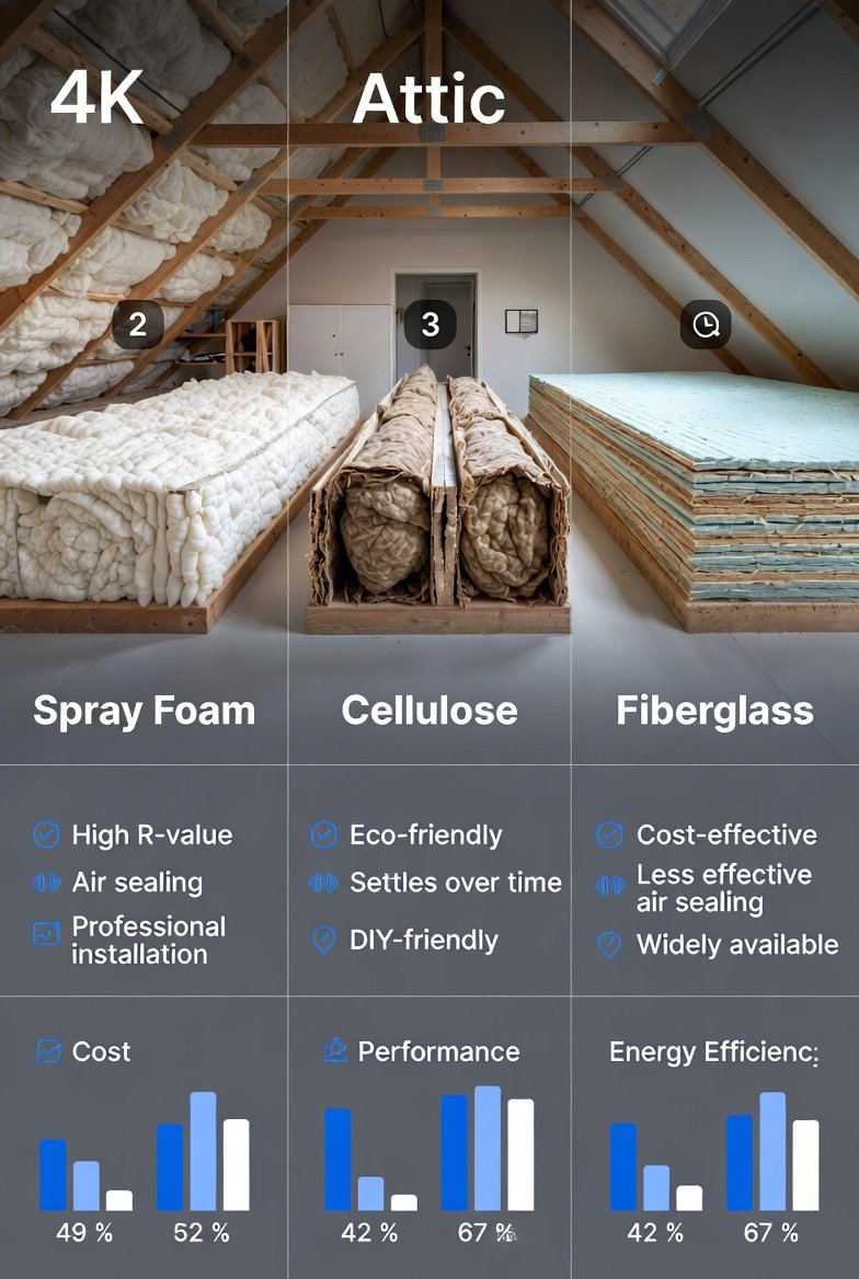 Spray Foam vs Cellulose vs Fiberglass (Real Decision Guide)